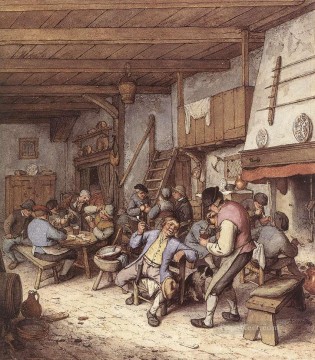 居酒屋のインテリア オランダの風俗画家アドリアエン・ファン・オスターデ Oil Paintings